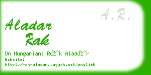 aladar rak business card